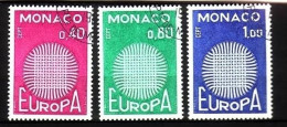 MONACO MI-NR. 977-979 GESTEMPELT EUROPA 1970 SONNENSYMBOL - 1970