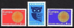 GRIECHENLAND MI-NR. 1040-1042 POSTFRISCH(MINT) EUROPA 1970 SONNENSYMBOL - 1970