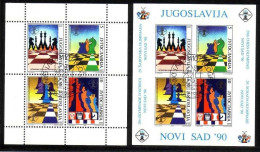 JUGOSLAWIEN BLOCK 38-39 GESTEMPELT(USED) SCHACH OLYMPIADE NOVI SAD 1990 - Scacchi