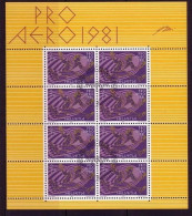 SCHWEIZ MI-NR. 1196 GESTEMPELT(USED) KLEINBOGEN PRO AERO 1981 IKARIER - Blocs & Feuillets