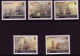 GUERNSEY MI-NR. 352-356 POSTFRISCH(MINT) ADMIRAL JAMES De SAUMAREZ SEGELSCHIFFE 1986 - Guernesey