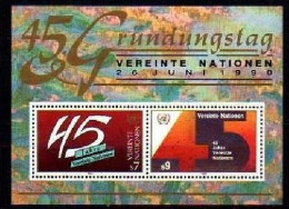 UNO WIEN BLOCK 5 POSTFRISCH(MINT) 45 JAHRE VEREINTE NATIONEN 1990 - Hojas Y Bloques