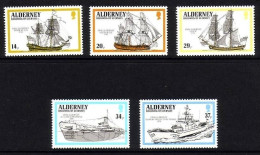 ALDERNEY 10 X MI-NR. 43-47 POSTFRISCH(MINT) KRIEGSSCHIFFE - UNTERSEEBOOT - Alderney