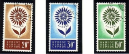 ZYPERN MI-NR. 240-242 GESTEMPELT(USED) EUROPA 1964 STILISIERTE BLUME - 1964