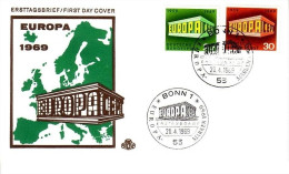 DEUTSCHLAND MI-NR. 583-584 FDC CEPT 1969 - 1969