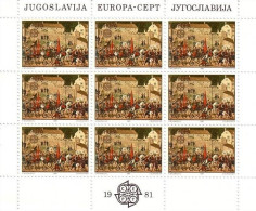 JUGOSLAWIEN MI-NR. 1883-1884 POSTFRISCH(MINT) KLEINBOGENSATZ EUROPA 1981 - FOLKLORE - 1981