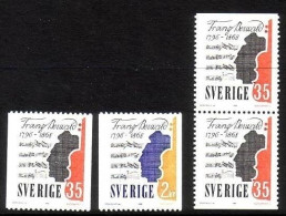 SCHWEDEN MI-NR. 601-602 C + 601 D/D POSTFRISCH(MINT) FRANZ ADOLF BERWALD VIOLINE - Unused Stamps