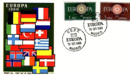 SPANIEN MI-NR. 1189-1190 FDC CEPT 1960 WAGENRAD - 1960