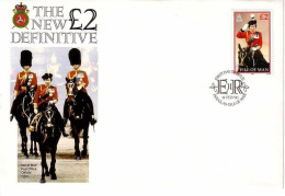 ISLE OF MAN MI-NR. 421 FDC KÖNIGIN ELISABETH II AUF DEM PFERD 1990 - Isola Di Man