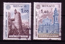 MONACO MI-NR. 1273-1274 GESTEMPELT(USED) EUROPA 1977 - LANDSCHAFTEN TURM KIRCHE - 1977