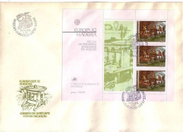 MADEIRA BLOCK 3 FDC EUROPA 1982 HISTORISCHE EREIGNISSE 1. ZUCKERMÜHLE - 1982