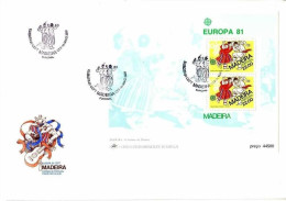 MADEIRA BLOCK 2 FDC EUROPA 1981 FOLKLORE - 1981