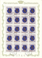 LIECHTENSTEIN MI-NR. 440-443 GESTEMPELT(USED) KLEINBOGENSATZ WAPPEN 1964 - Blocs & Feuillets