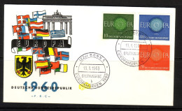 DEUTSCHLAND MI-NR. 337-339 FDC CEPT 1960 WAGENRAD - 1960