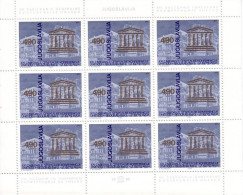 JUGOSLAWIEN MI-NR. 1853 POSTFRISCH(MINT) KLEINBOGEN UNESCO - STADT KOTOR 1980 - Hojas Y Bloques