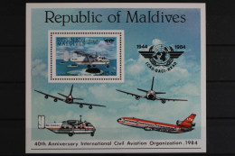 Malediven, Flugzeuge, MiNr. Block 100, Postfrisch - Maldivas (1965-...)