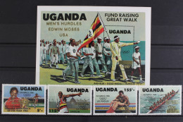 Uganda, Olympiade, MiNr. 397-400 + Block 45, Postfrisch - Ouganda (1962-...)