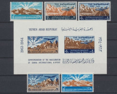 Jemen Nord, MiNr. 377-381+ Block 30, Postfrisch - Yemen