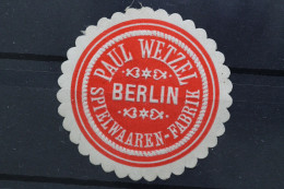 Berlin, Paul Wetzel, Spielwaaren Fabrik - Erinnofilia