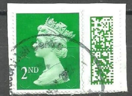 GROSSBRITANNIEN GRANDE BRETAGNE GB 2022 MACHIN SECURITY M22L GREEN 1ST USED ON PAPER SG V4525 MI 4908 YT 5307 - Gebruikt