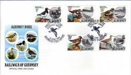 ALDERNEY MI-NR. 13-17 FDC SEEVÖGEL 1984 AUSTERNFISCHER(OYSERCATCHER) TURNSTONE - Alderney