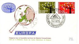 BELGIEN MI-NR. 1282-1283 FDC CEPT 1962 BAUM - 1962