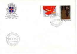 ISLAND MI-NR. 502-503 FDC CEPT 1975 GEMÄLDE - 1975