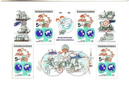 TSCHECHOSLOWAKEI BLOCK 58 POSTFRISCH(MINT) UPU BRIEFTAUBE - PFERDE - KUTSCHE - Kutschen