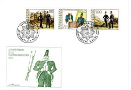 LIECHTENSTEIN MI-NR. 1020-1022 FDC MILITÄR UNIFORMEN 1991 - FDC