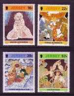 JERSEY MI-NR. 581-584 POSTFRISCH(MINT) BATIKKUNST 1992 SCHNEELEOPARD KAKKADUS - Jersey