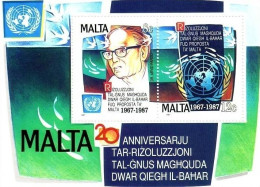 10 X MALTA BLOCK 10 POSTFRISCH(MINT) 20 JAHRE UNO MEERESBODENVERTRAG 1987 - Malte