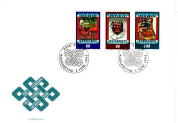 LIECHTENSTEIN MI-NR. 1061-1063 FDC TIBETSAMMLUNG 1993 - FDC