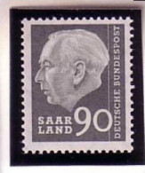 SAARLAND 90 (FR) MI-NR. 397 POSTFRISCH(MINT) BUNDESPRÄSIDENT THEODOR HEUSS - Nuovi