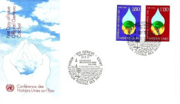 UNO GENF MI-NR. 64-65 FDC WASSERKONFERENZ - MAR DE PLATA - FDC