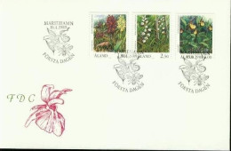 ALAND MI-NR. 33-35 FDC ORCHIDEEN 1989 FRAUENSCHUH - Aland