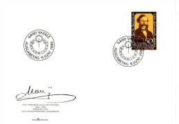 LIECHTENSTEIN MI-NR. 902 FDC KARL FREIHERR HAUS VON HAUSEN 125 JAHRE LANDESBANK 1986 - FDC