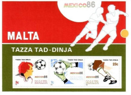 10 X MALTA BLOCK 9 POSTFRISCH FUSSBALL WM MEXIKO 1986 - Malte