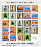TÜRKEI MI-NR. 2551-2556 POSTFRISCH(MINT) KLEINBOGEN ATATÜRK - MARKE Auf MARKE - Stamps On Stamps