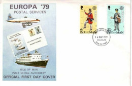 ISLE OF MAN MI-NR. 142-143 FDC EUROPA 1979 POST- UND FERNMELDEWESEN - 1979