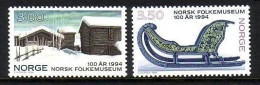 NORWEGEN MI-NR. 1161-1162 POSTFRISCH(MINT) FREILICHTMUSEUM - BAUERNHAUS, PFERDESCHLITTEN - Museos