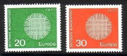 DEUTSCHLAND MI-NR. 620-621 POSTFRISCH(MINT) EUROPA 1970 - SONNENSYMBOL - 1970