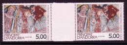 ANDORRA FRANZÖSISCH MI-NR. 396 POSTFRISCH(MINT) Zwischenstegpaar ROMANISCHES FRESKO - Religion