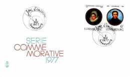 LUXEMBOURG MI-NR. 949-950 FDC - VON BUSBACH - LOUIS BRAILLE - FDC