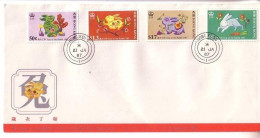 HONGKONG MI-NR. 499-502 FDC JAHR DES HASEN - Nouvel An Chinois