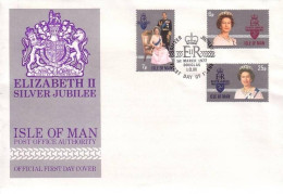 ISLE OF MAN MI-NR. 92-94 FDC THRONBESTEIGUNG VON KÖNIGIN ELISABETH II. - Isola Di Man