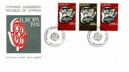 ZYPERN MI-NR. 409-411 FDC CEPT 1974 SILBERMÜNZE - 1974