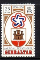 GIBRALTAR MI-NR. 337 POSTFRISCH(MINT) 200 JAHRE UNABHÄNGIGKEIT USA 1976 - WAPPEN - Gibraltar