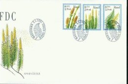 ALAND MI-NR. 187-189 FDC SPORENGEWÄCHSE 2001 - Aland