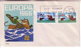 SPANIEN MI-NR. 1642-1643 FDC CEPT 1966 STIER ZEUS - 1966