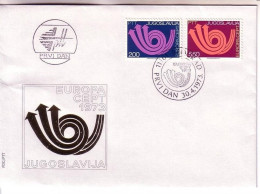 JUGOSLAWIEN MI-NR. 1507-1508 FDC CEPT 1973 POSTHORN - 1973